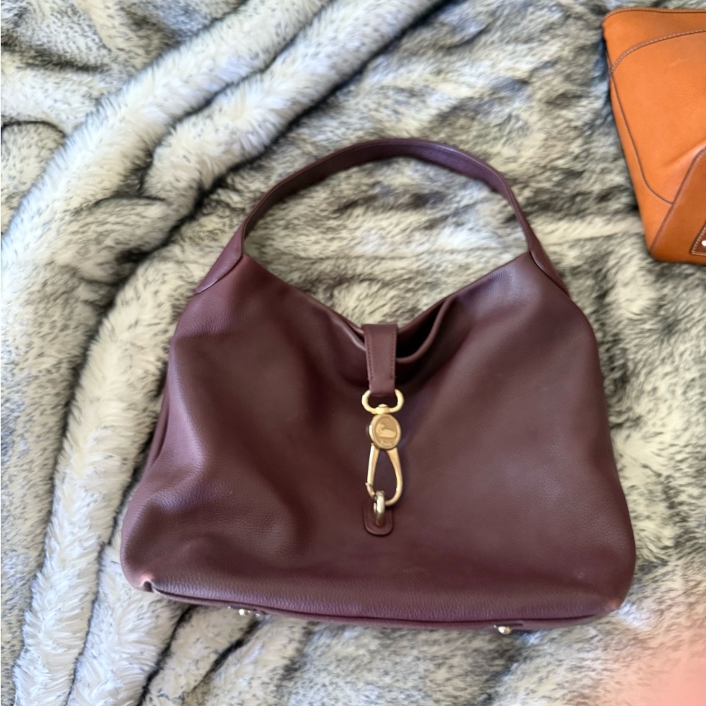 Dooney & Bourke Purple Leather Hobo Bag